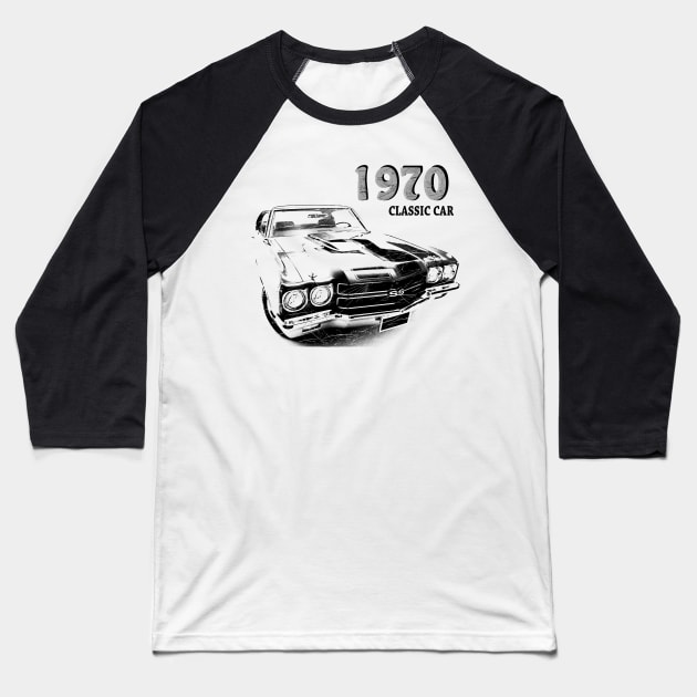 Chevrolet Chevelle SS 1970 Baseball T-Shirt by hottehue